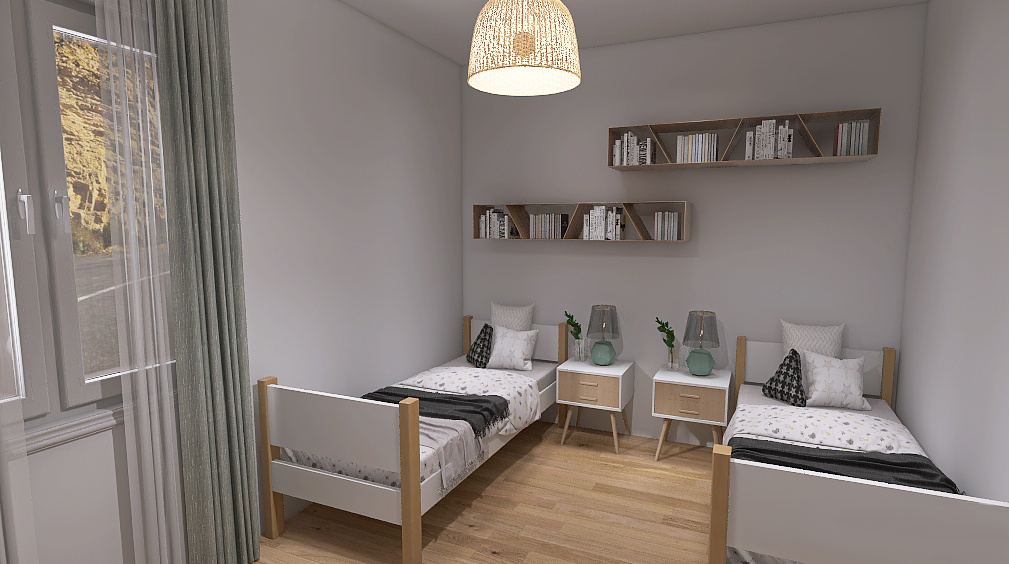 Cameretta nordica in appartamento stile scandinavo