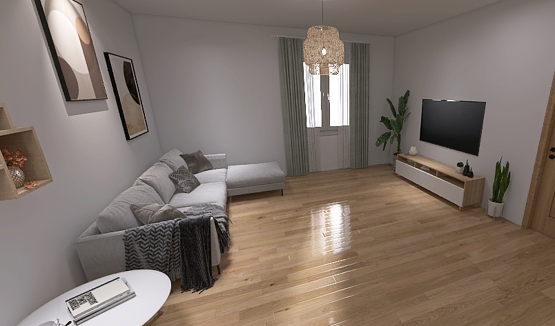 Soggiorno nordico in appartamento stile scandinavo