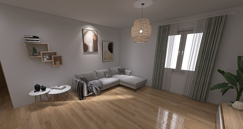 Soggiorno nordico in appartamento stile scandinavo