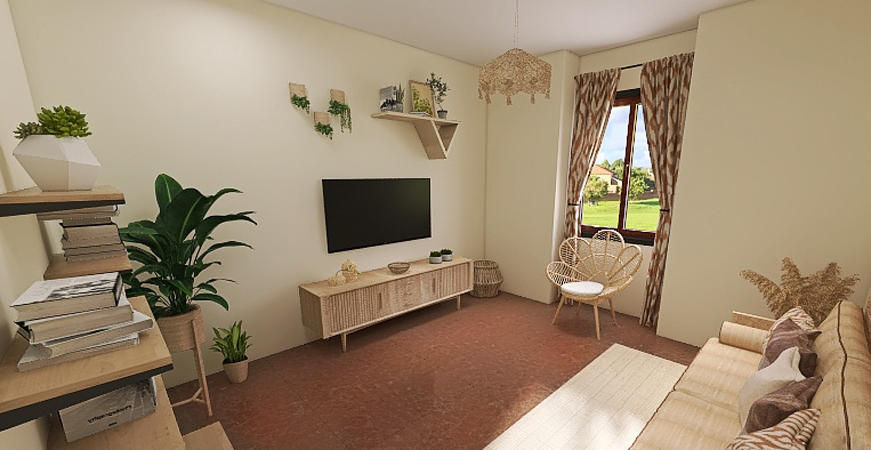 Soggiorno Stile Boho Natural dopo il Restyling