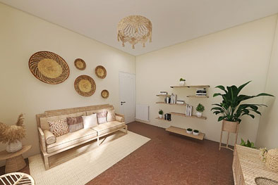 Progetto Soggiorno in stile Boho