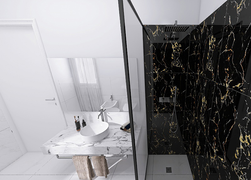 Bagno in stile Classic Glam
