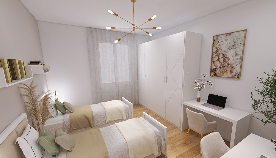 Cameretta in appartamento stile Classic Glam
