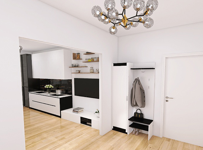 Ingresso in appartamento stile Classic Glam