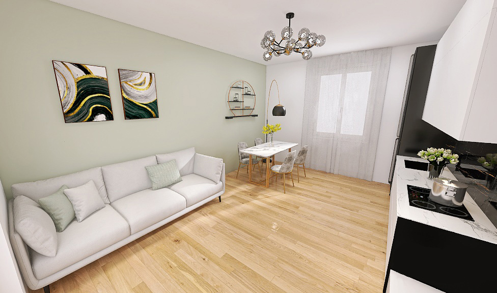Ingresso in appartamento stile Classic Glam