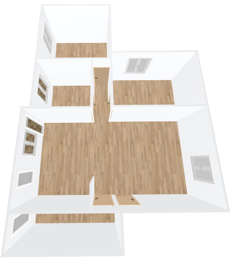 Esempio di piantina 3D non arredata