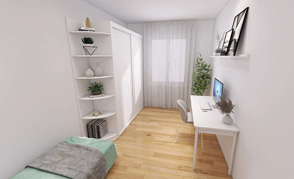 Render 3D cameretta ristrutturata